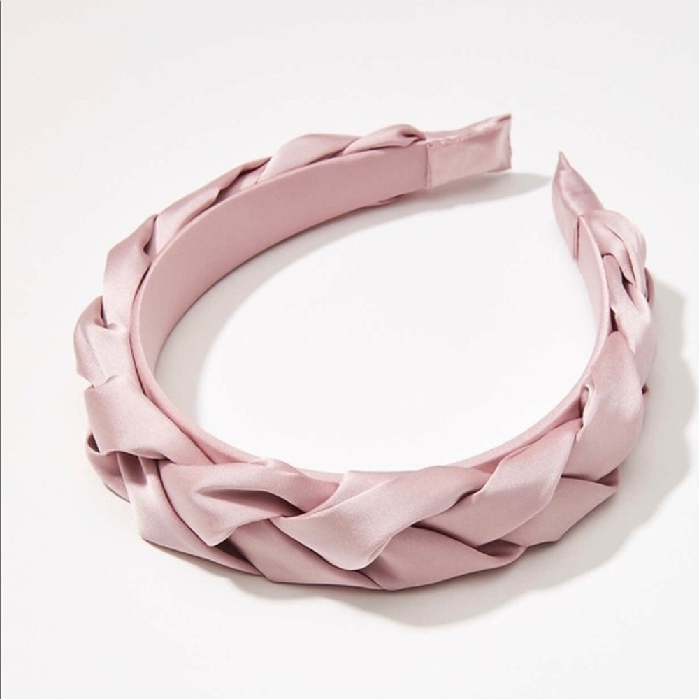 New Ann Taylor Loft Pink Satin Braided Headband